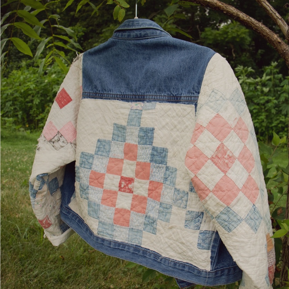 Handmade denim quilt jacket